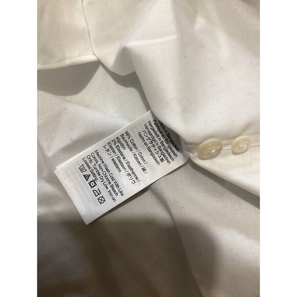 J. Crew Mens White Slim Bowery Wrinkle Free Dress Shirt Button Down Collar L - Picture 5 of 5